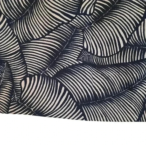 Ann Taylor Women's Navy & Cream Cotton/Spandex Palm Leaf Print Lined Mini Pencil - Picture 9 of 11